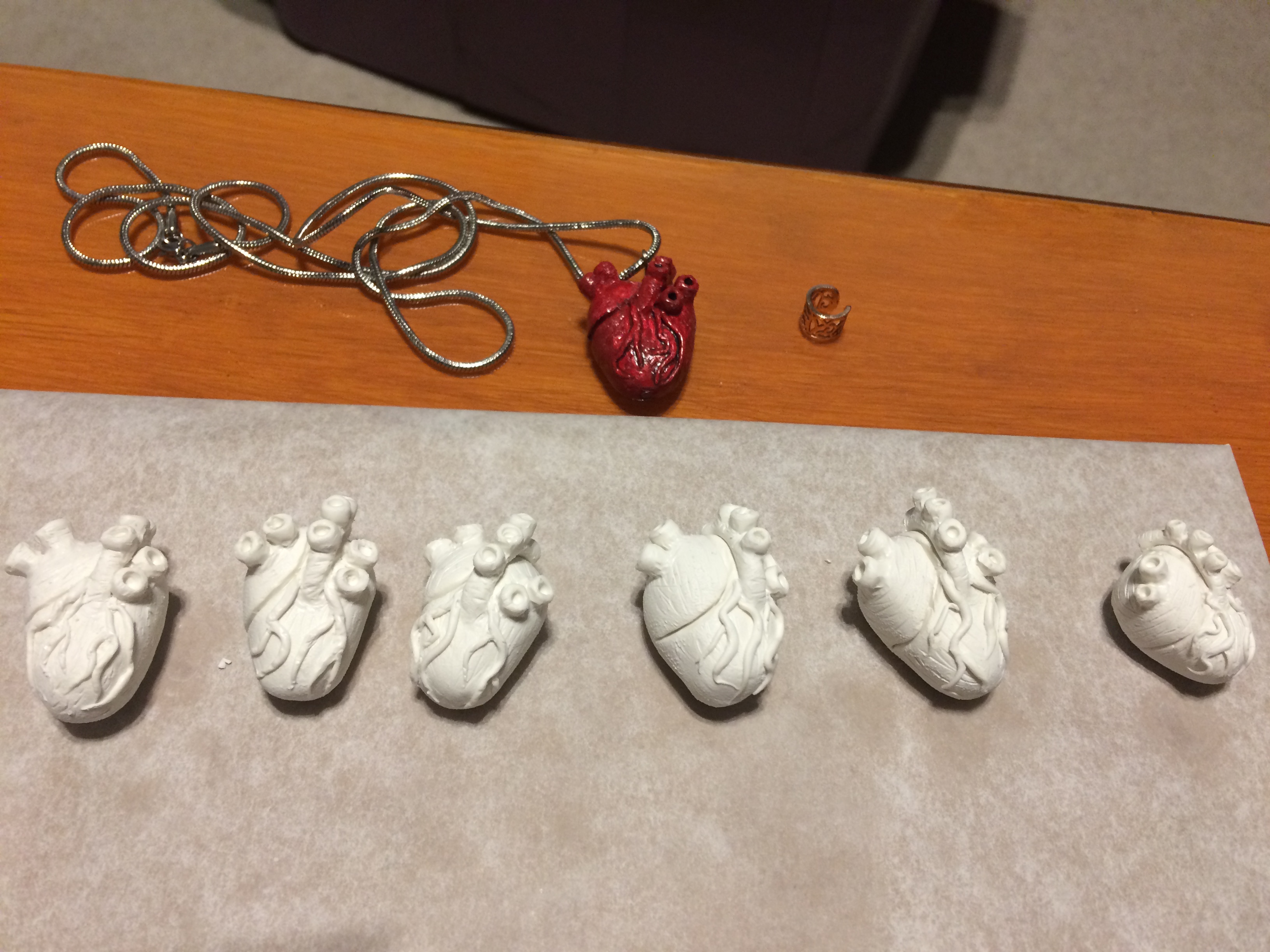 Unfinished clay pendants
